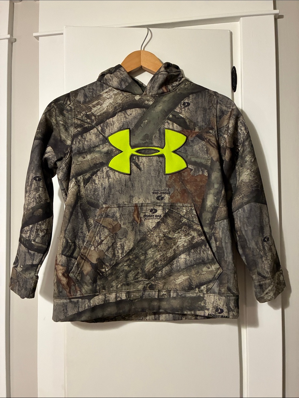 Under Armour Camo Hoodie with Neon Yellow Logo